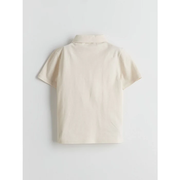 LCW Kids Bej Polo Yaka Erkek Çocuk Tişört