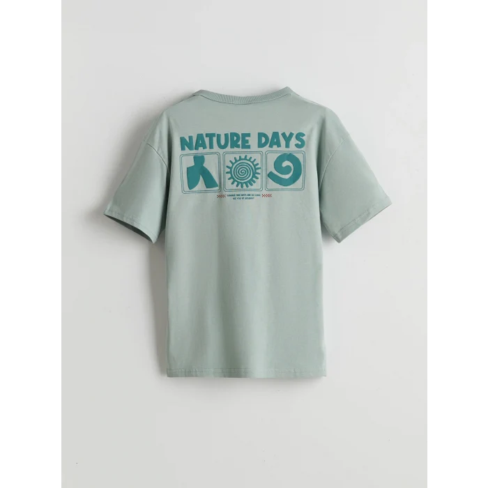 LCW Kids Yeşil Bisiklet Yaka Erkek Çocuk Tişört