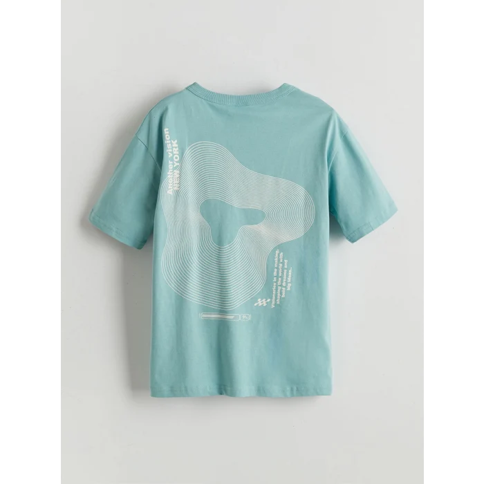 LCW Kids Yeşil Bisiklet Yaka Erkek Çocuk Tişört