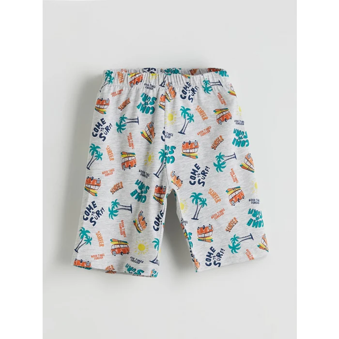 LCW Kids Turuncu Baskılı Erkek Çocuk Tişört ve Şort 2li