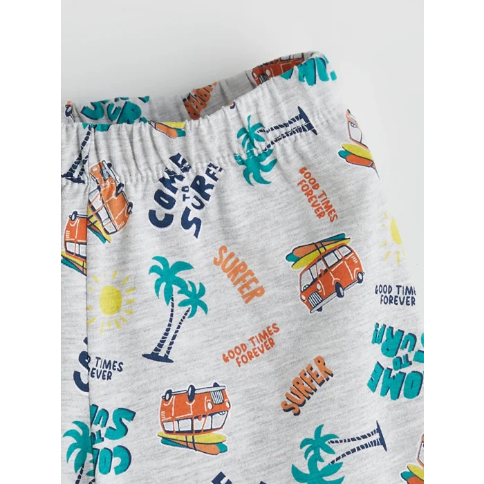 LCW Kids Turuncu Baskılı Erkek Çocuk Tişört ve Şort 2li