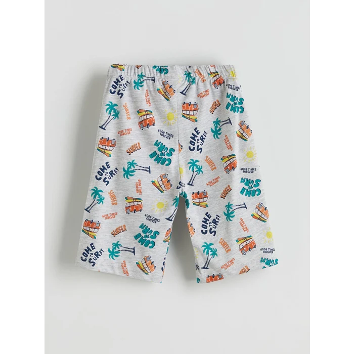 LCW Kids Turuncu Baskılı Erkek Çocuk Tişört ve Şort 2li