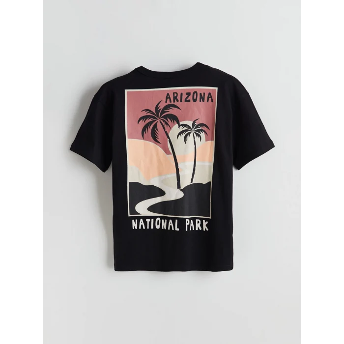 LCW Kids Siyah Bisiklet Yaka Erkek Çocuk Tişört