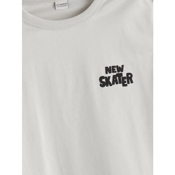 LCW Kids Bej Bisiklet Yaka Erkek Çocuk Tişört