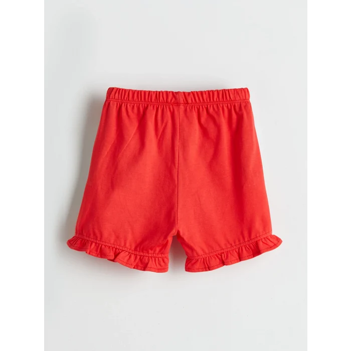 LCW baby Ekru Kiraz Baskılı Kız Bebek Tişört ve Şort 2li