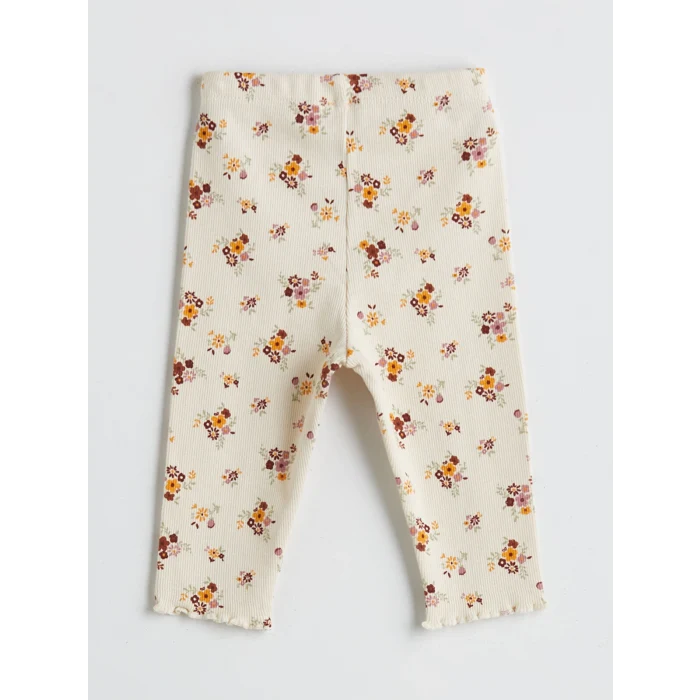 LCW baby Yeşil Kız Bebek Tişört ve Çiçekli Tayt 2li