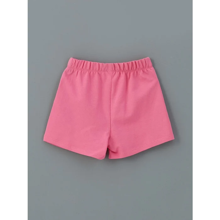 LCW Kids Beyaz Bisiklet Yaka Kız Bebek Tişört ve Şort 2li