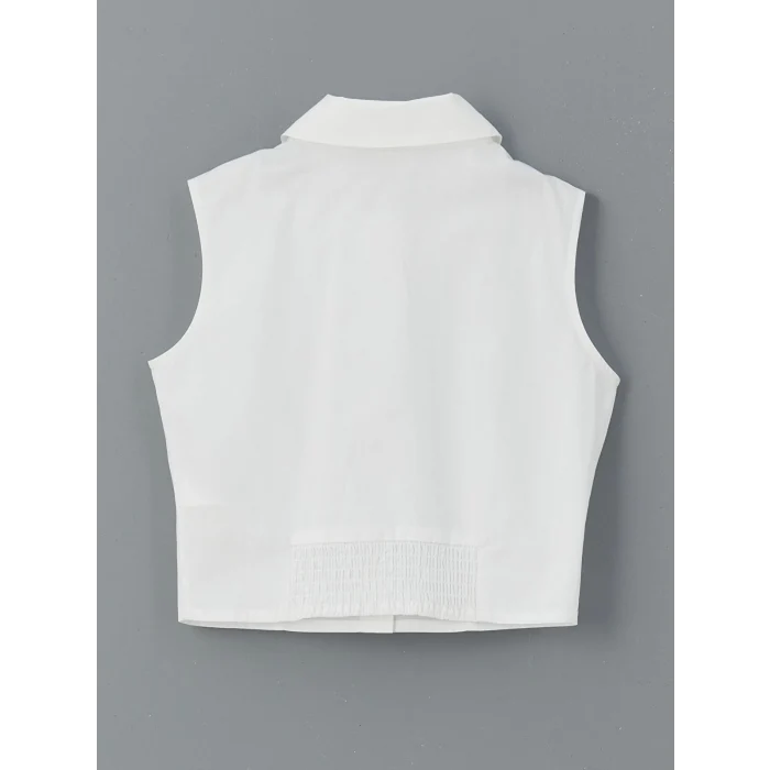 LCW Kids Beyaz Regular Fit Kız Çocuk Gömlek