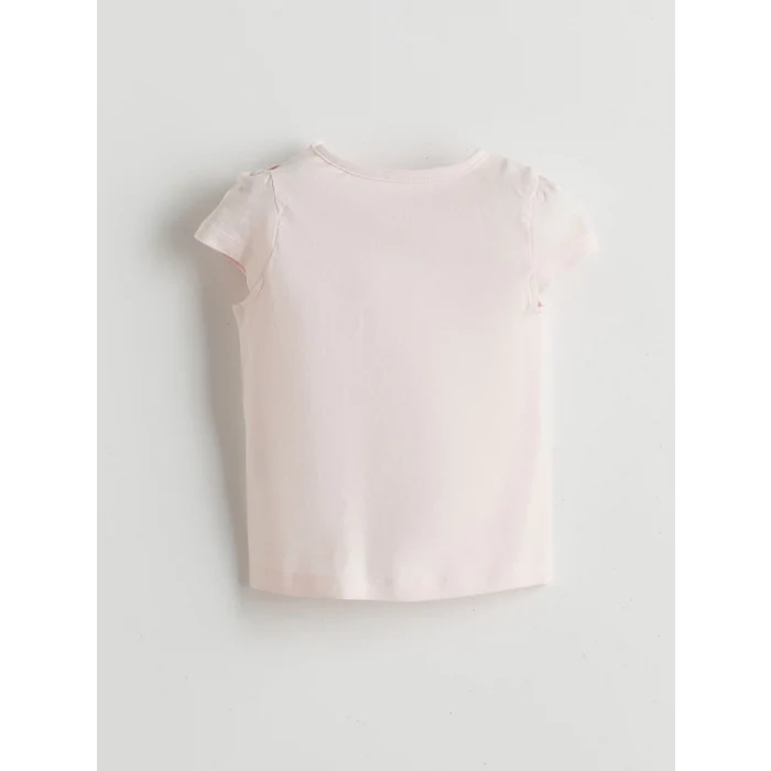 LCW baby Pembe Kız Bebek Baskılı Tişört ve Kapri Tayt 2li