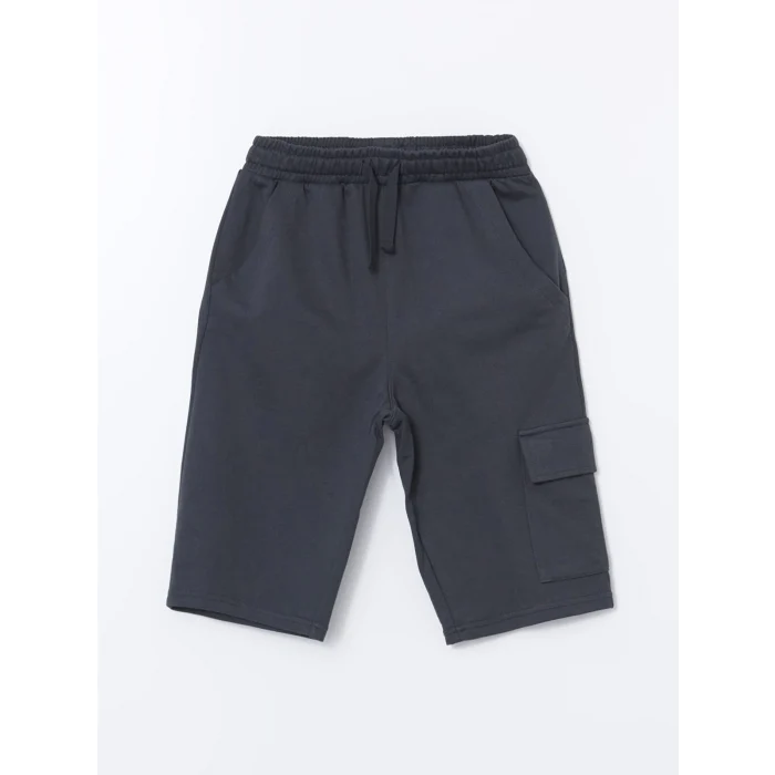 LCW Kids Antrasit Beli Lastikli Erkek Çocuk Kargo Şort