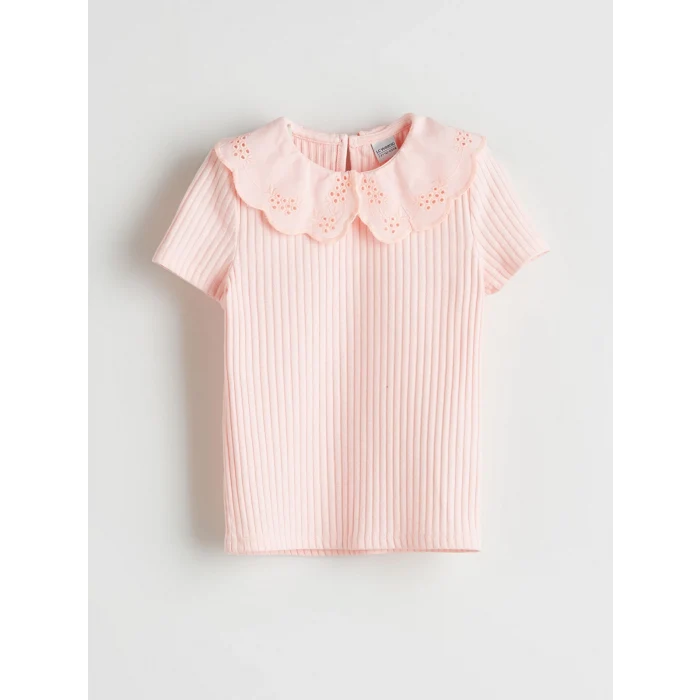 LCW Kids Pembe Bebe Yaka Kız Çocuk Tişört