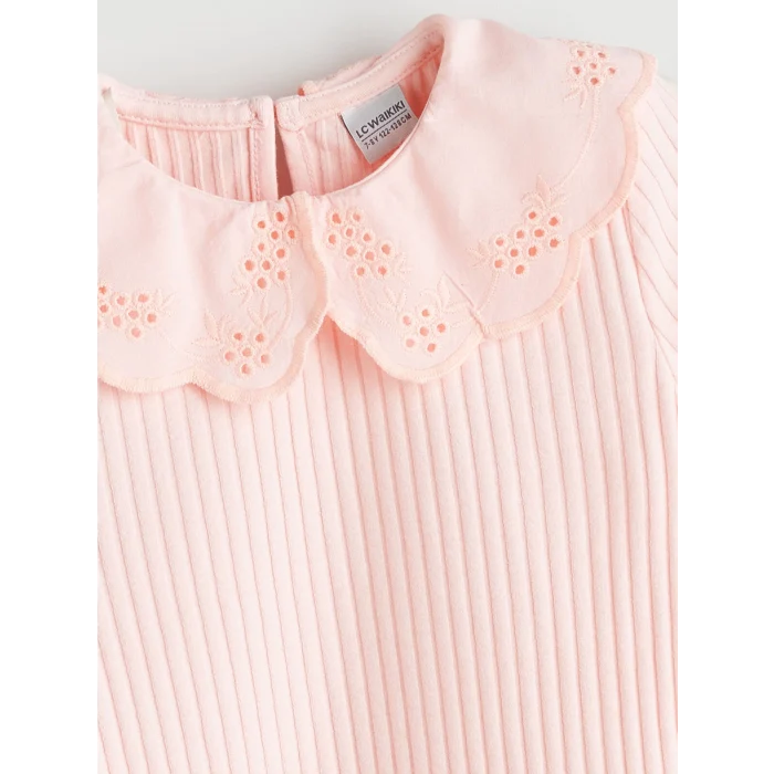 LCW Kids Pembe Bebe Yaka Kız Çocuk Tişört