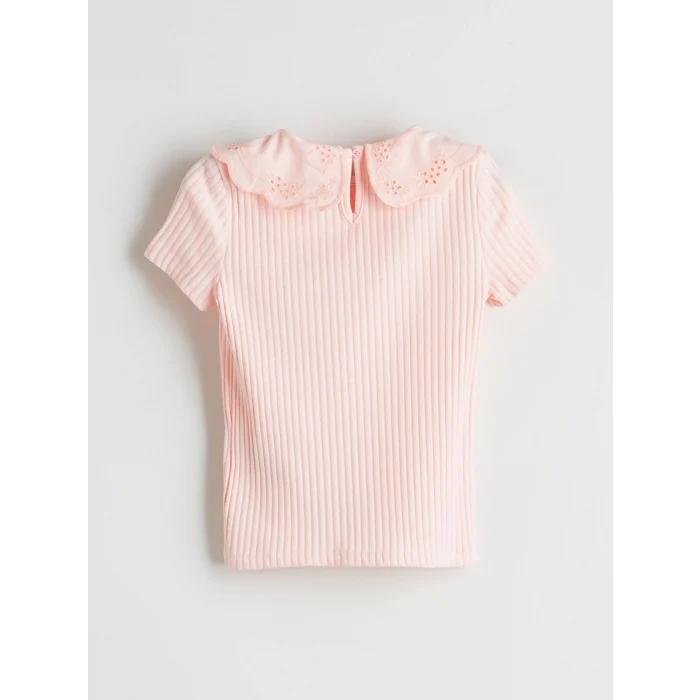 LCW Kids Pembe Bebe Yaka Kız Çocuk Tişört