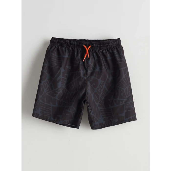 LCW Kids Siyah Hızlı Kuruyan UV Korumalı Erkek Çocuk Deniz Şortu