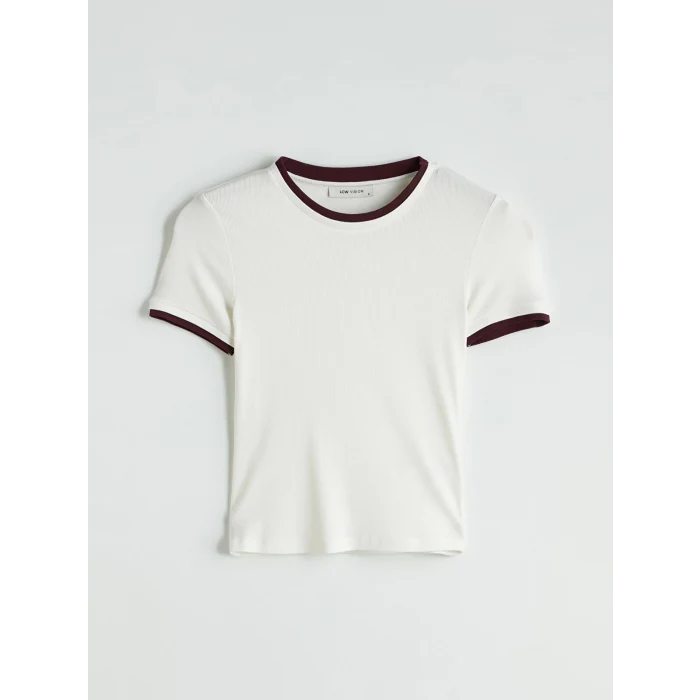 LCW Vision Mürdüm Bisiklet Yaka Kadın Tişört