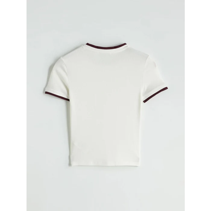 LCW Vision Mürdüm Bisiklet Yaka Kadın Tişört