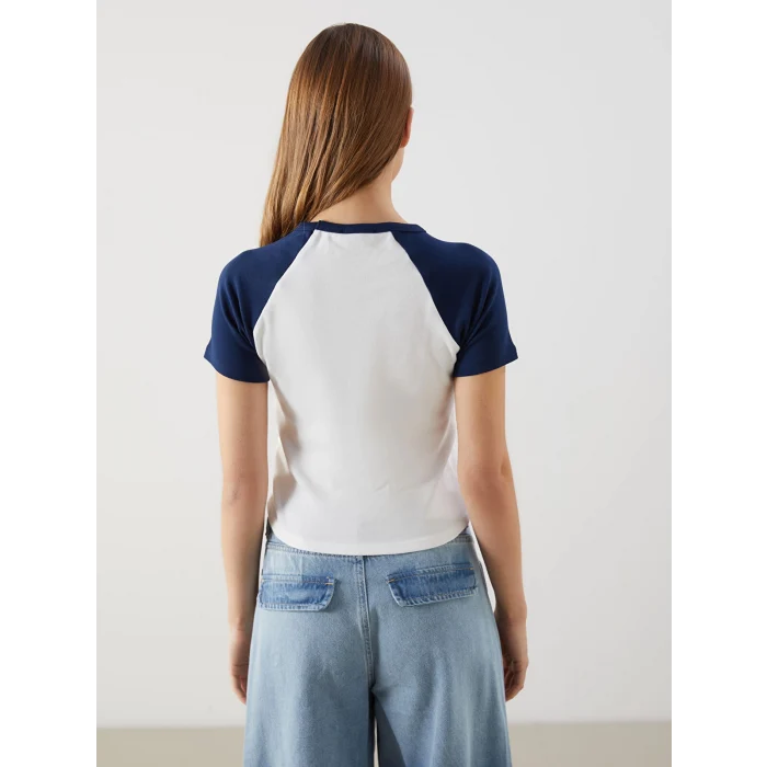 XSIDE Ekru Bisiklet Yaka Atlanta Baskılı Kadın Body