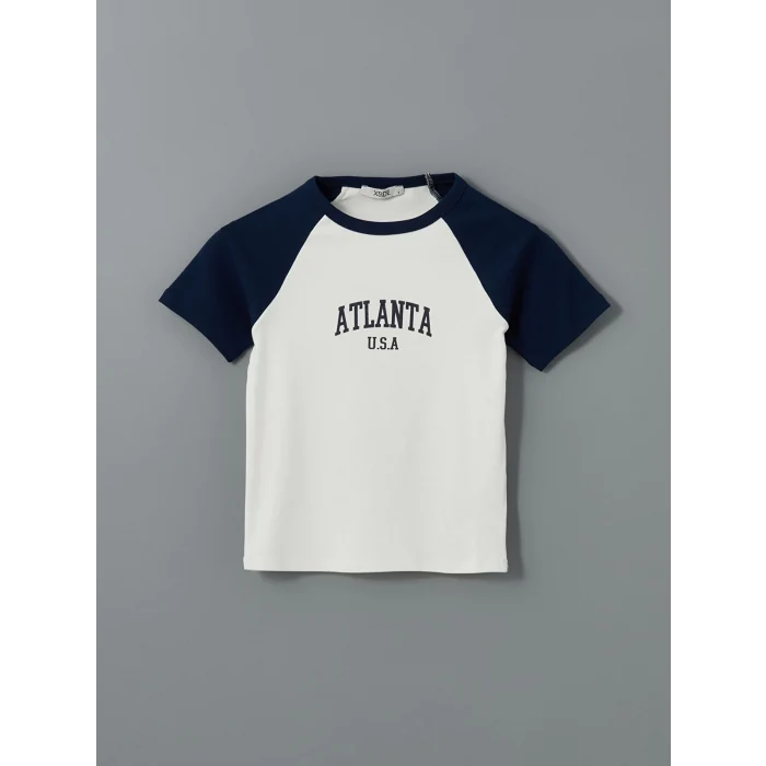 XSIDE Ekru Bisiklet Yaka Atlanta Baskılı Kadın Body