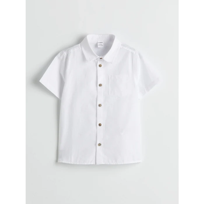 LCW Kids Beyaz Basic Cepli Erkek Çocuk Poplin Gömlek