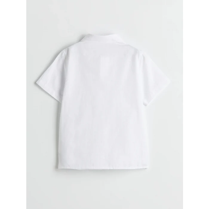 LCW Kids Beyaz Basic Cepli Erkek Çocuk Poplin Gömlek