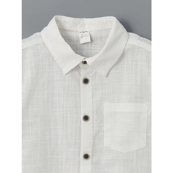 LCW Kids Beyaz Basic Cepli Erkek Çocuk Poplin Gömlek