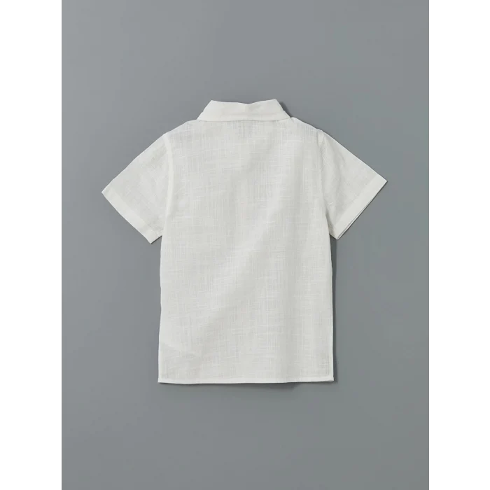 LCW Kids Beyaz Basic Cepli Erkek Çocuk Poplin Gömlek