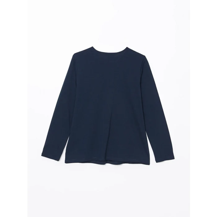 LCW Grace Lacivert Bağlamalı Yaka Nakışlı Kadın Bluz