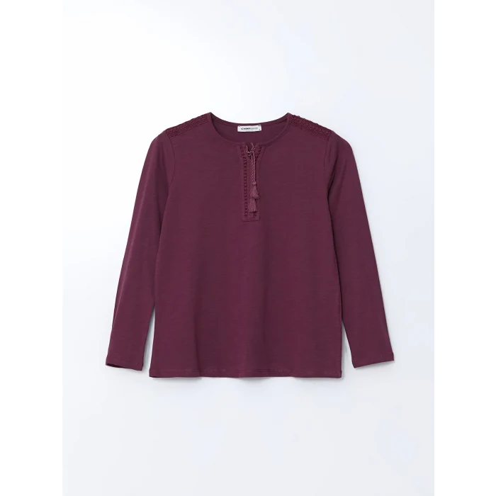 LCW Grace Mürdüm Bağlamalı Yaka Nakışlı Kadın Bluz