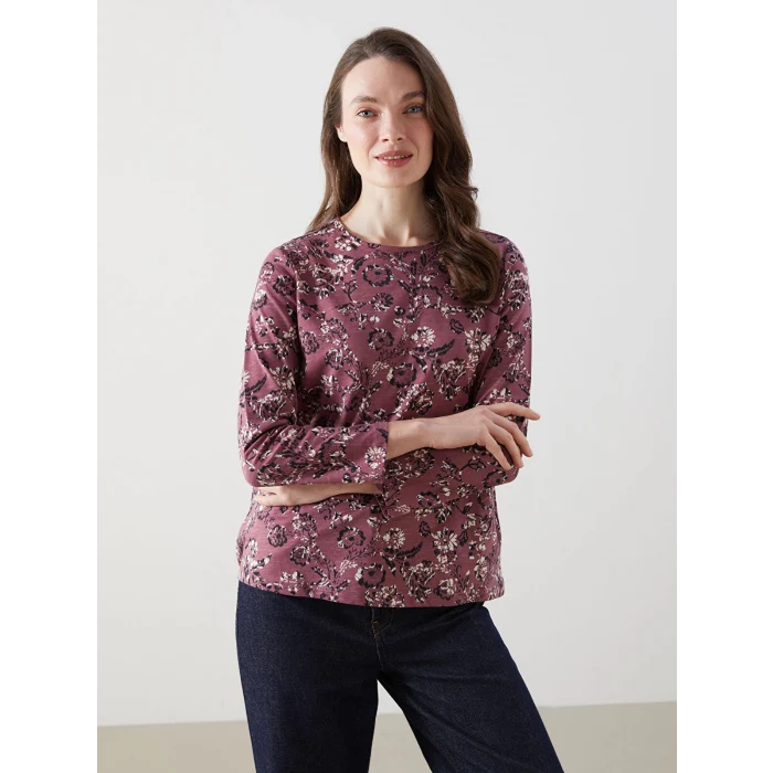 LCW Grace Mürdüm Bisiklet Yaka Çiçekli Kadın Bluz