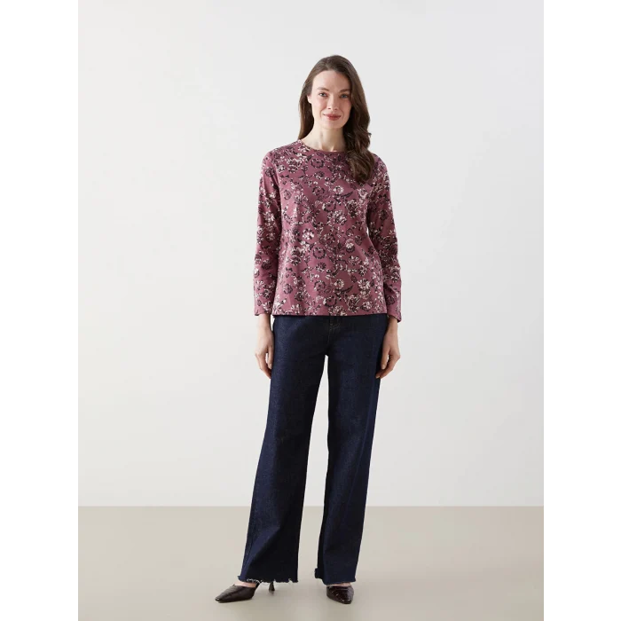 LCW Grace Mürdüm Bisiklet Yaka Çiçekli Kadın Bluz