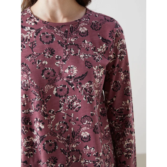 LCW Grace Mürdüm Bisiklet Yaka Çiçekli Kadın Bluz