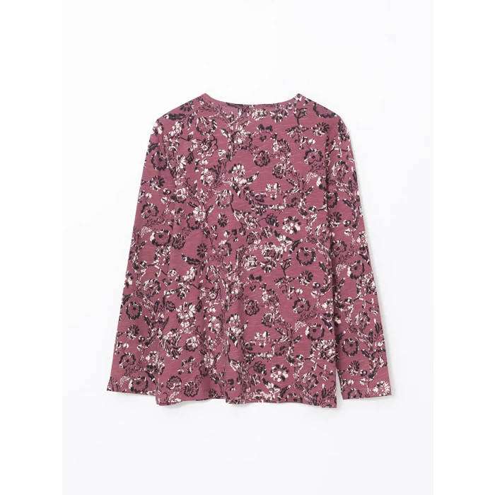 LCW Grace Mürdüm Bisiklet Yaka Çiçekli Kadın Bluz
