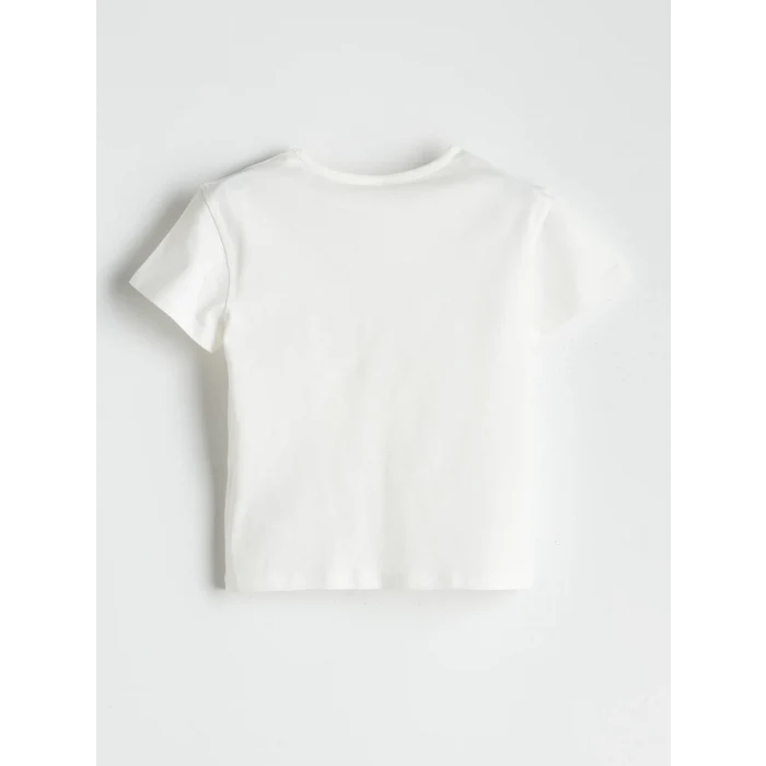 LCW Kids Ekru Penye Kız Çocuk Tişört ve Tayt 2li