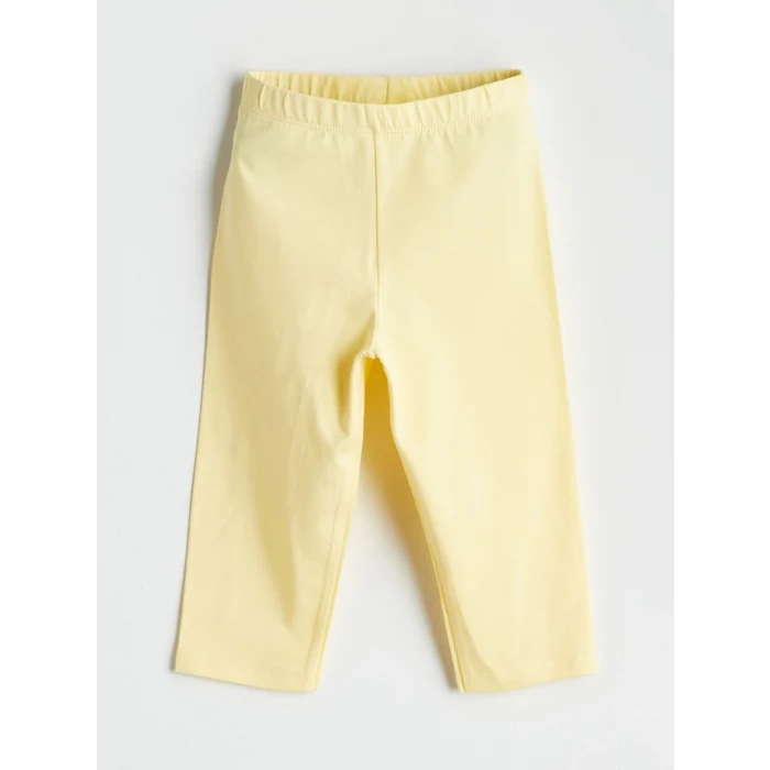 LCW Kids Ekru Penye Kız Çocuk Tişört ve Tayt 2li