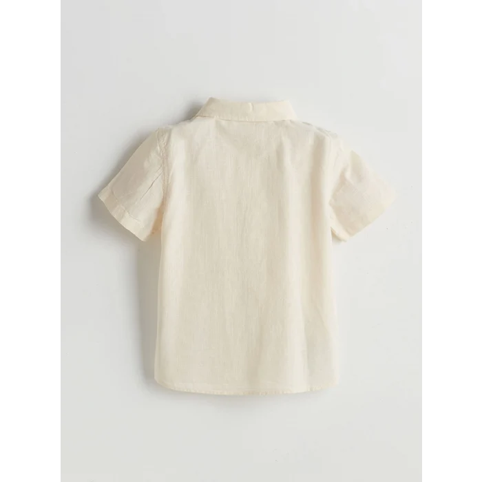 LCW Kids Bej Basic Cepli Erkek Çocuk Poplin Gömlek