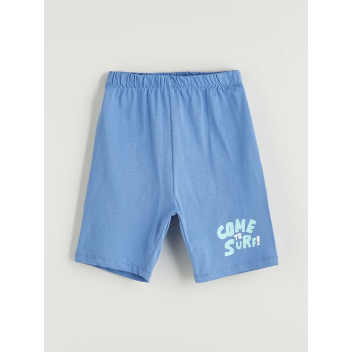 LCW Kids Beyaz Baskılı Erkek Çocuk Şortlu Pijama Takımı