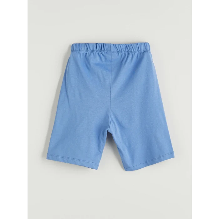 LCW Kids Beyaz Baskılı Erkek Çocuk Şortlu Pijama Takımı