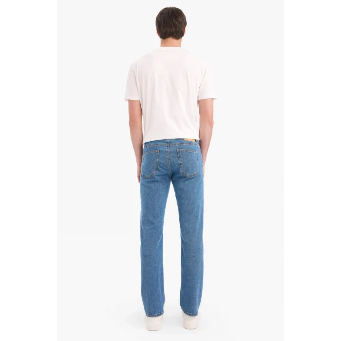 Defacto E7277 Mavi Sergio Regular Fit Normal Kalıp Normal Bel Boru Paça Jean Pantolon