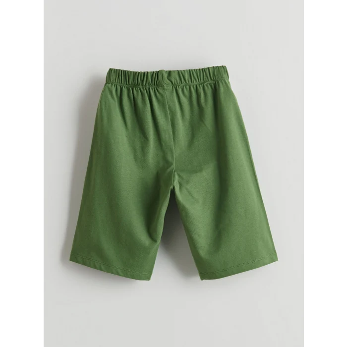 LCW Kids Beyaz Dinozor Baskılı Erkek Çocuk Şortlu Pijama Takımı