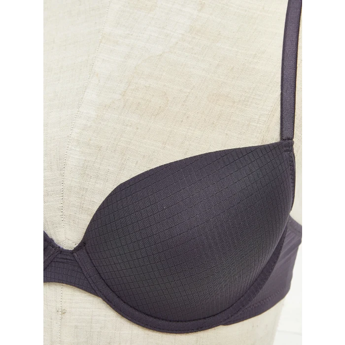 LCW DREAM Antrasit Balenli Dolgusuz Düz Tişört Sütyen