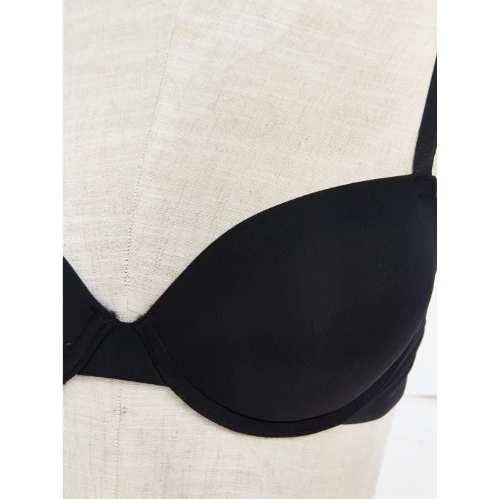 LCW DREAM Siyah Balenli Yarım Dolgulu Düz Tişört Sütyen