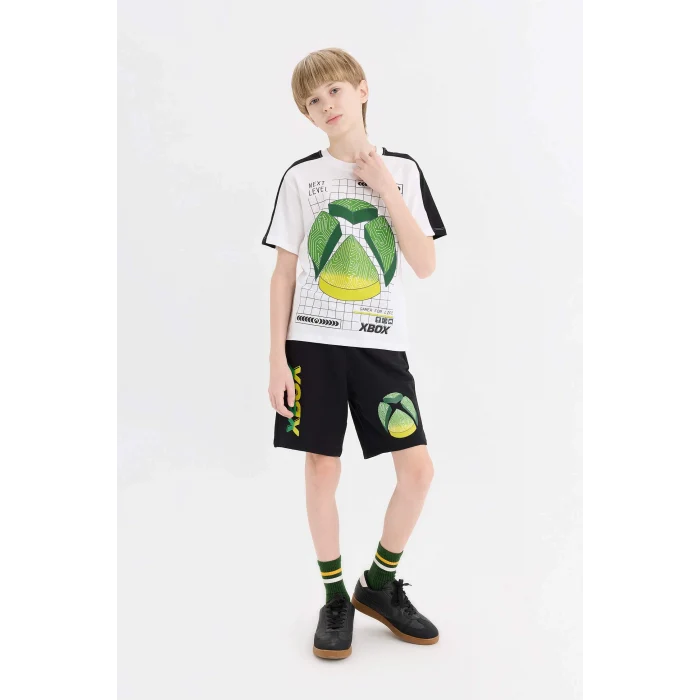 Defacto E4191 Beyaz Erkek Çocuk Xbox 2li Takım Kısa Kollu Tişört Beli Lastikli Şort