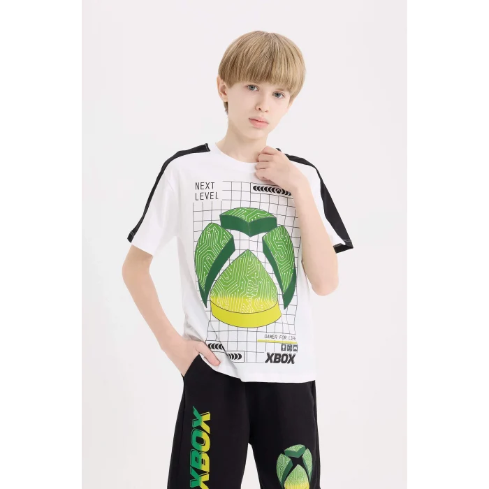 Defacto E4191 Beyaz Erkek Çocuk Xbox 2li Takım Kısa Kollu Tişört Beli Lastikli Şort