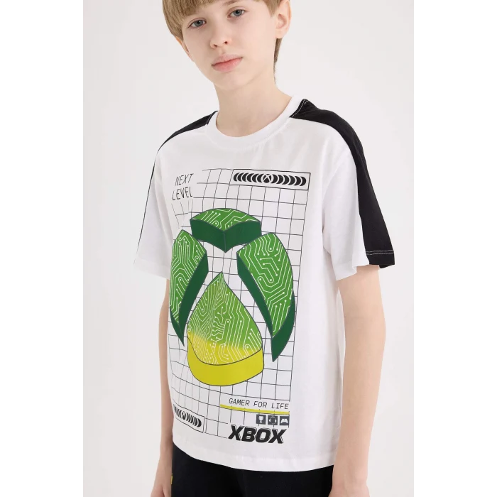 Defacto E4191 Beyaz Erkek Çocuk Xbox 2li Takım Kısa Kollu Tişört Beli Lastikli Şort