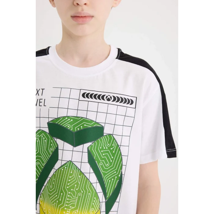 Defacto E4191 Beyaz Erkek Çocuk Xbox 2li Takım Kısa Kollu Tişört Beli Lastikli Şort