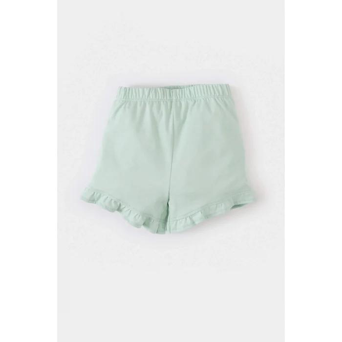 Defacto E0722 Yeşil Kız Bebek 2li Takım Baskılı Kısa Kollu Tişört Beli Lastikli Şort