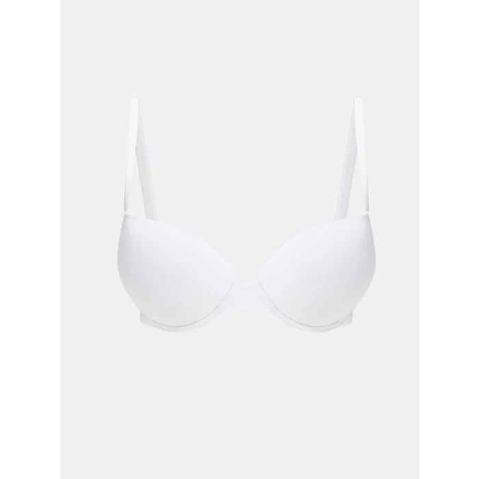 LCW DREAM Beyaz Balenli Yarım Dolgulu Düz Tişört Sütyen