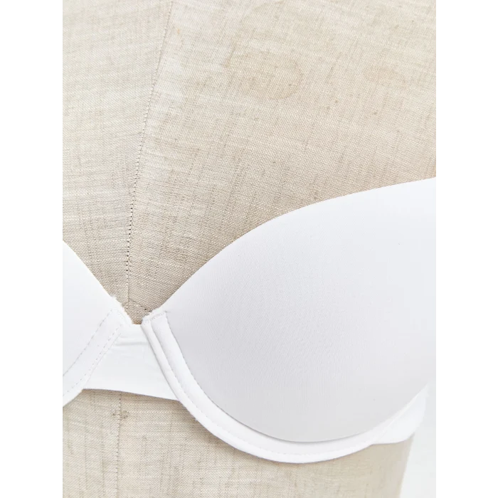 LCW DREAM Beyaz Balenli Yarım Dolgulu Düz Tişört Sütyen