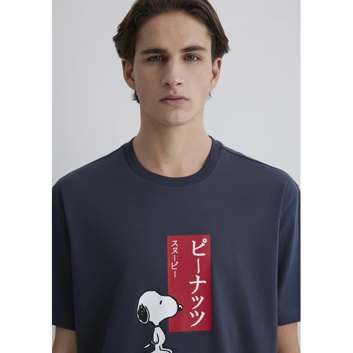 Mavi 0612660-70726 Peanuts Baskılı Mavi Tişört