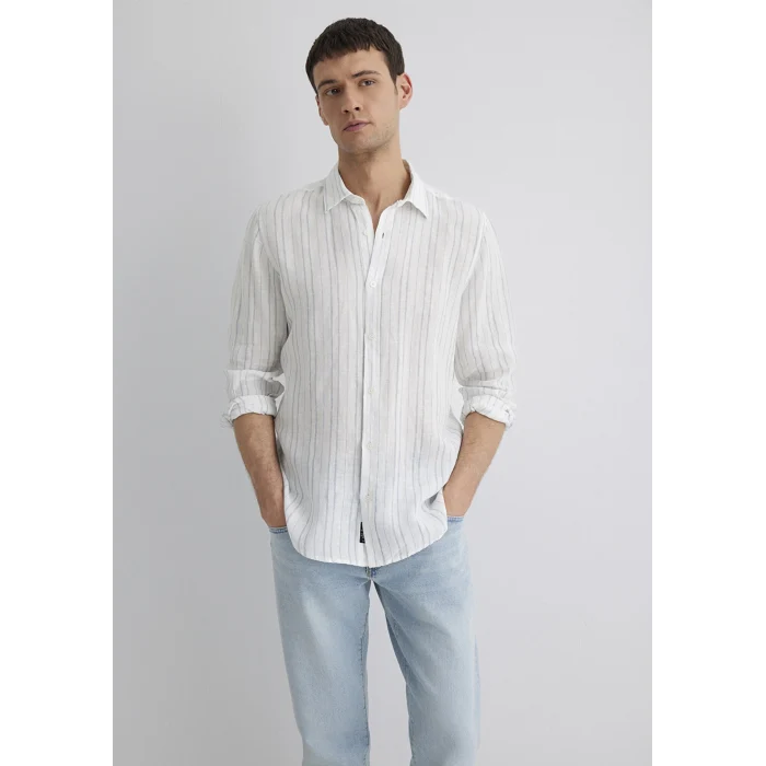 Mavi 0211525-89288 Çizgili Mavi Gömlek